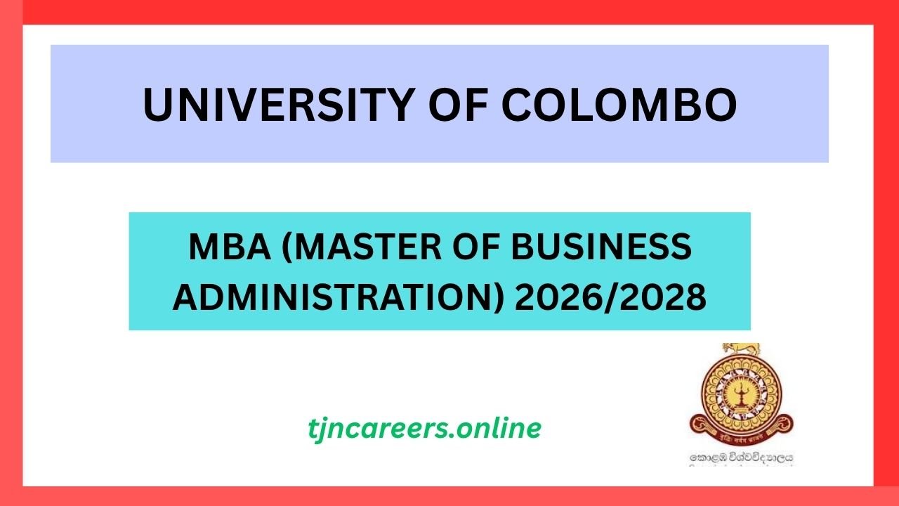 MBA (Master of Business Administration) – University of Colombo 2026/2028