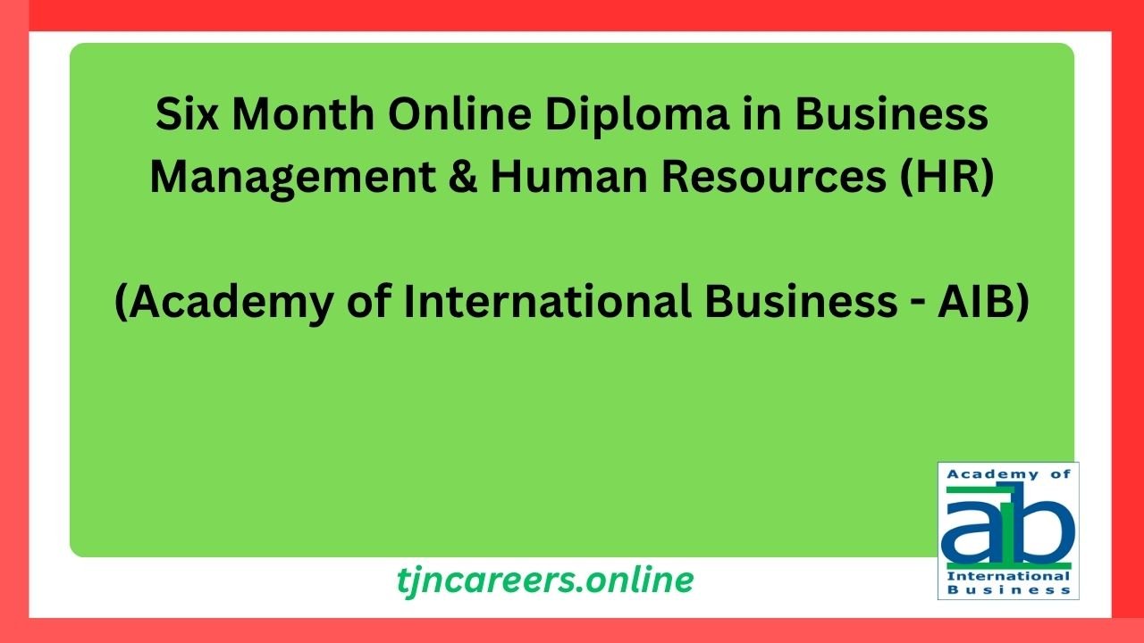 Six Month Online Diploma in Business Management & Human Resources (HR) in AIB- 2026