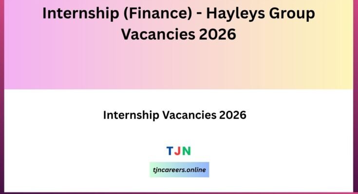 Internship (Finance) - Hayleys Group Vacancies 2026