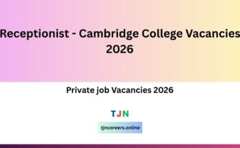 Receptionist - Cambridge College Vacancies 2026